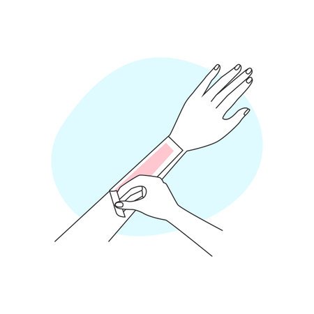 230564383-épilation-de-la-peau-de-la-main-avec-une-bande-de-cire-dans-l-icône-de-la-ligne-de-la-salle-de-bain Bras entier