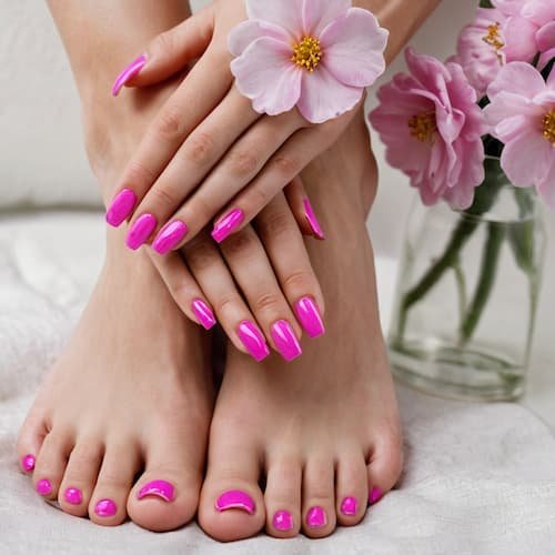 Pose vernis couleurs mains et pieds
